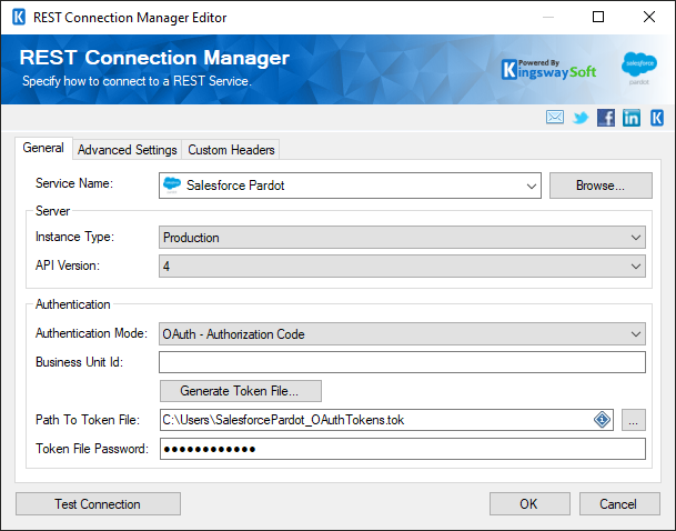 SSIS REST Salesforce Pardot Connection Manager